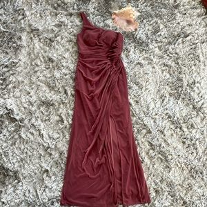 Azazie Bridesmaid dress - Cassia style - size A8 - Desert Rose color